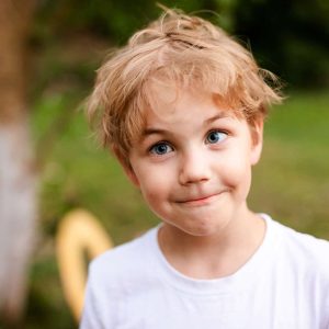 boy with crossed eyes