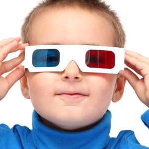 Boy wearing 3D glasses