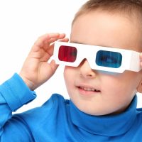 Boy wearing 3D glasses Boy wearing 3D glasses